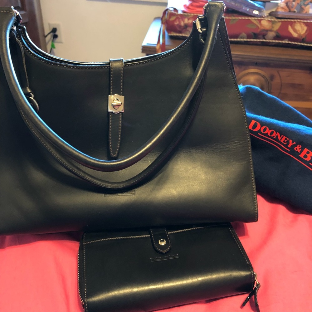 DOONEY & BOURKE Black, Smooth Leather Handbag